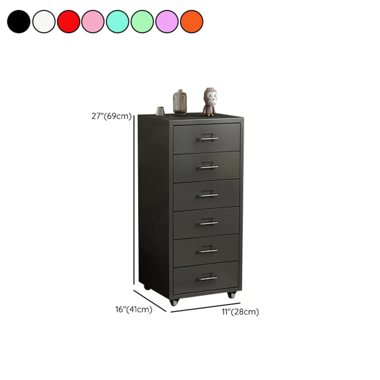 Pink Vertical Metal Casters Drawer Chest for Bedroom Image - 45