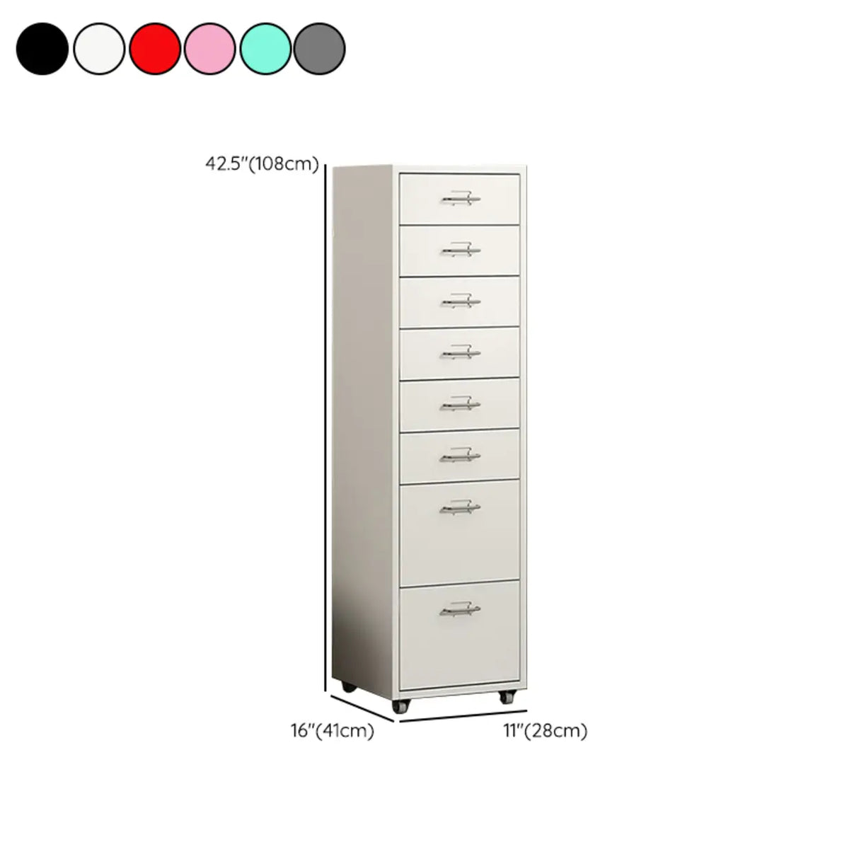 Pink Vertical Metal Casters Drawer Chest for Bedroom Image - 46