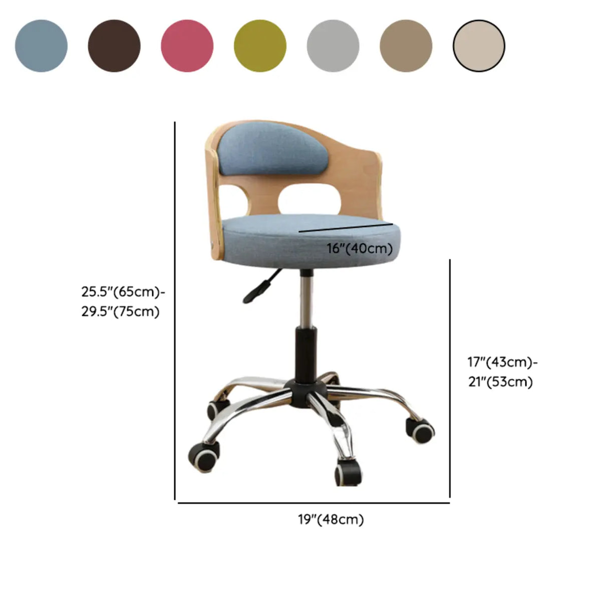 Pneumatic Adjustable Fabric Swivel Sliding Bar Stool Grey