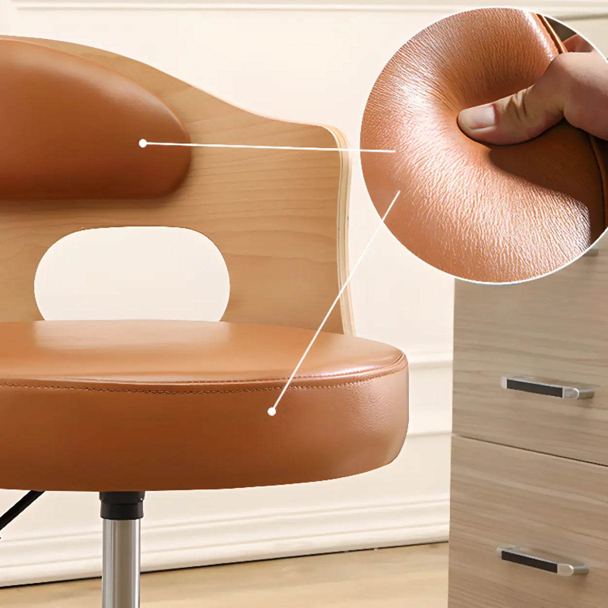 Pneumatic Adjustable Fabric Swivel Sliding Bar Stool Grey Image - 6