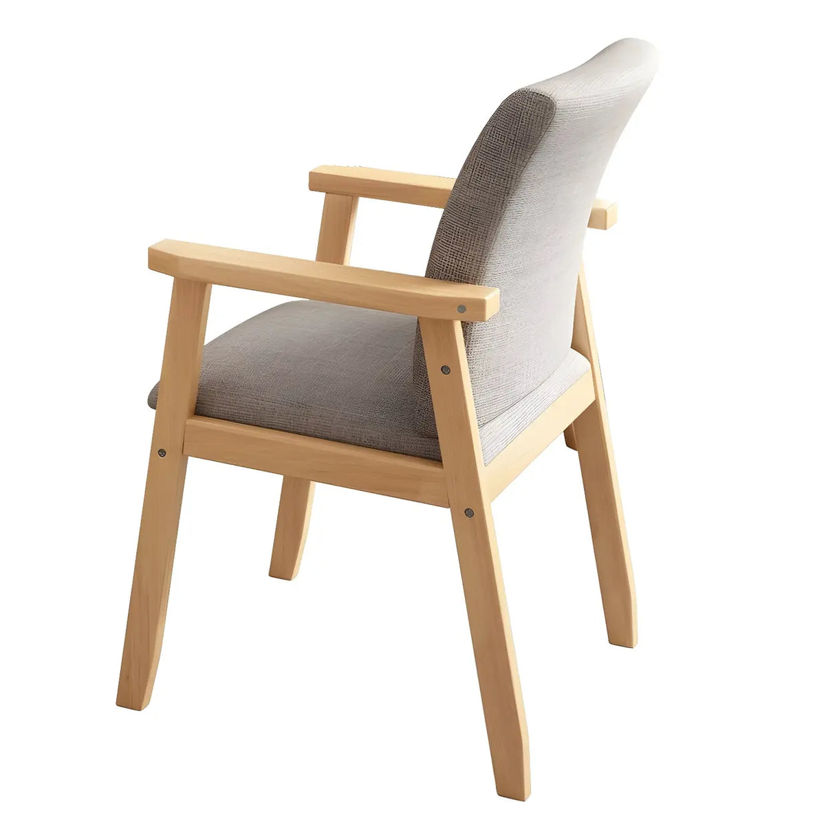 Polyurethane Upholstered Wood Solid Back Arm Chair Image - 10