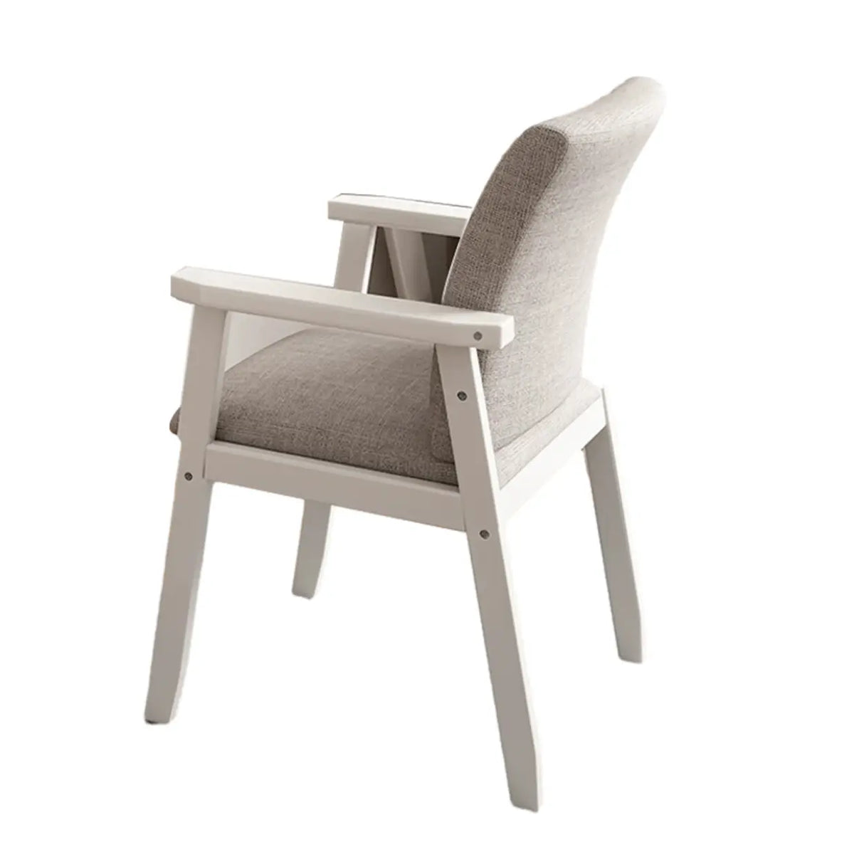 Polyurethane Upholstered Wood Solid Back Arm Chair Image - 11