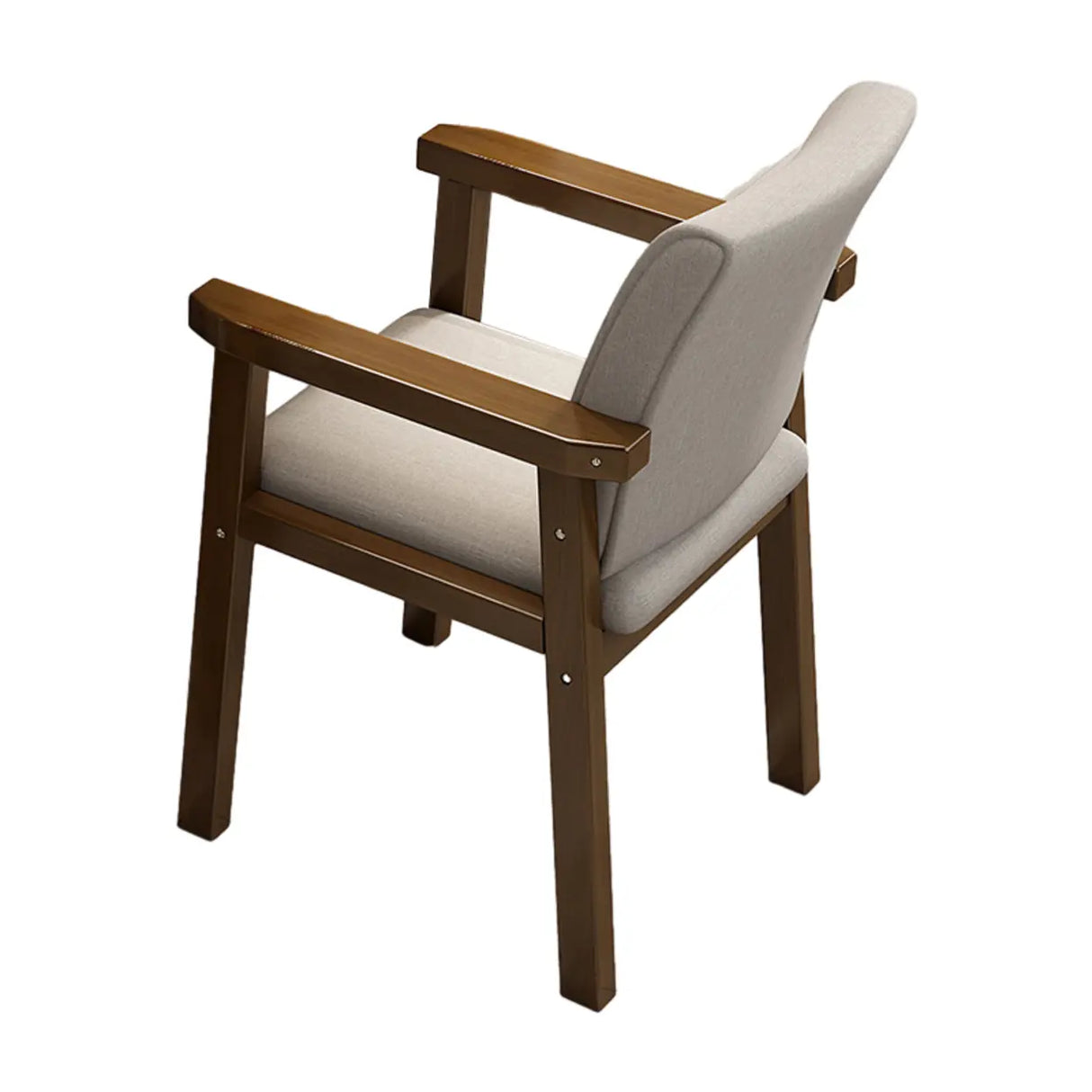 Polyurethane Upholstered Wood Solid Back Arm Chair Image - 2