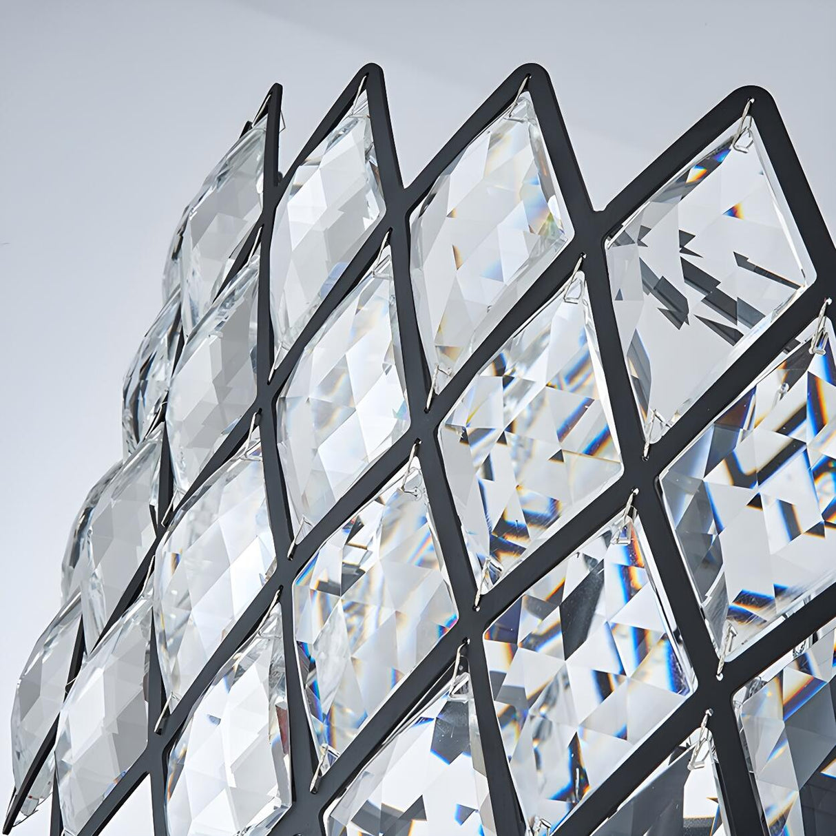 Postmodern Black Crystal Drum Living Room Chandelier Image - 5