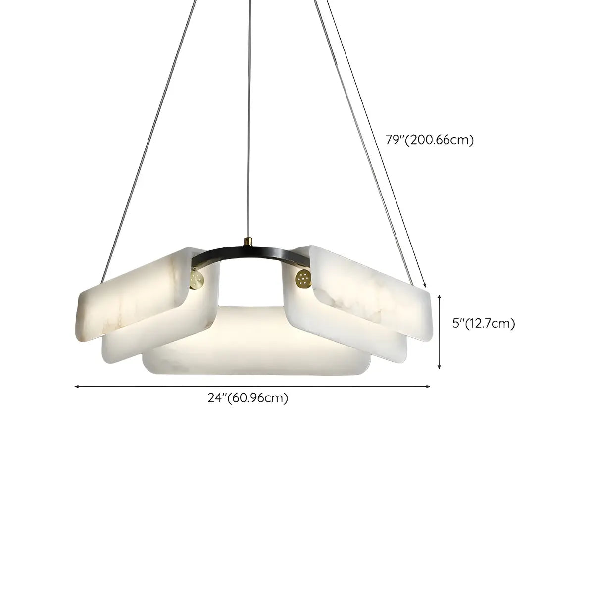 Postmodern Circular Alabaster Living Room Chandelier