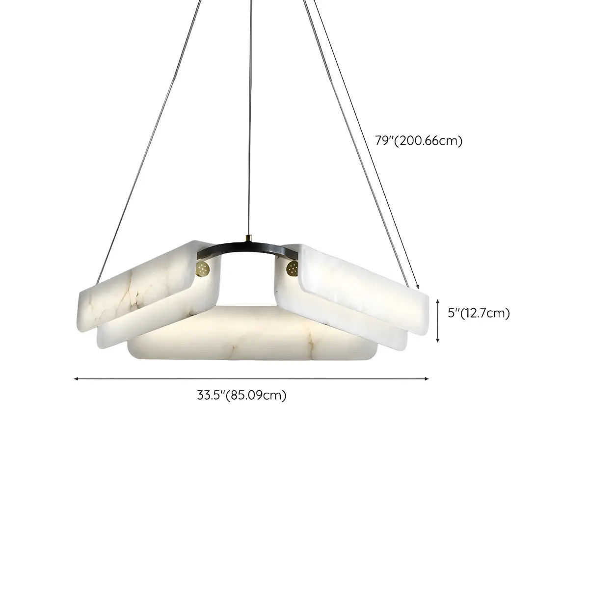 Postmodern Circular Alabaster Living Room Chandelier Image - 13