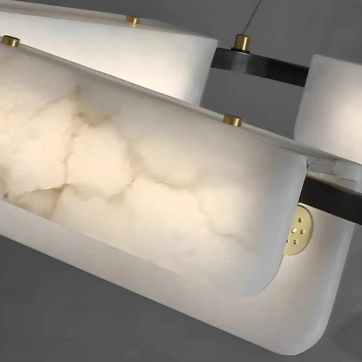 Postmodern Circular Alabaster Living Room Chandelier Image - 9