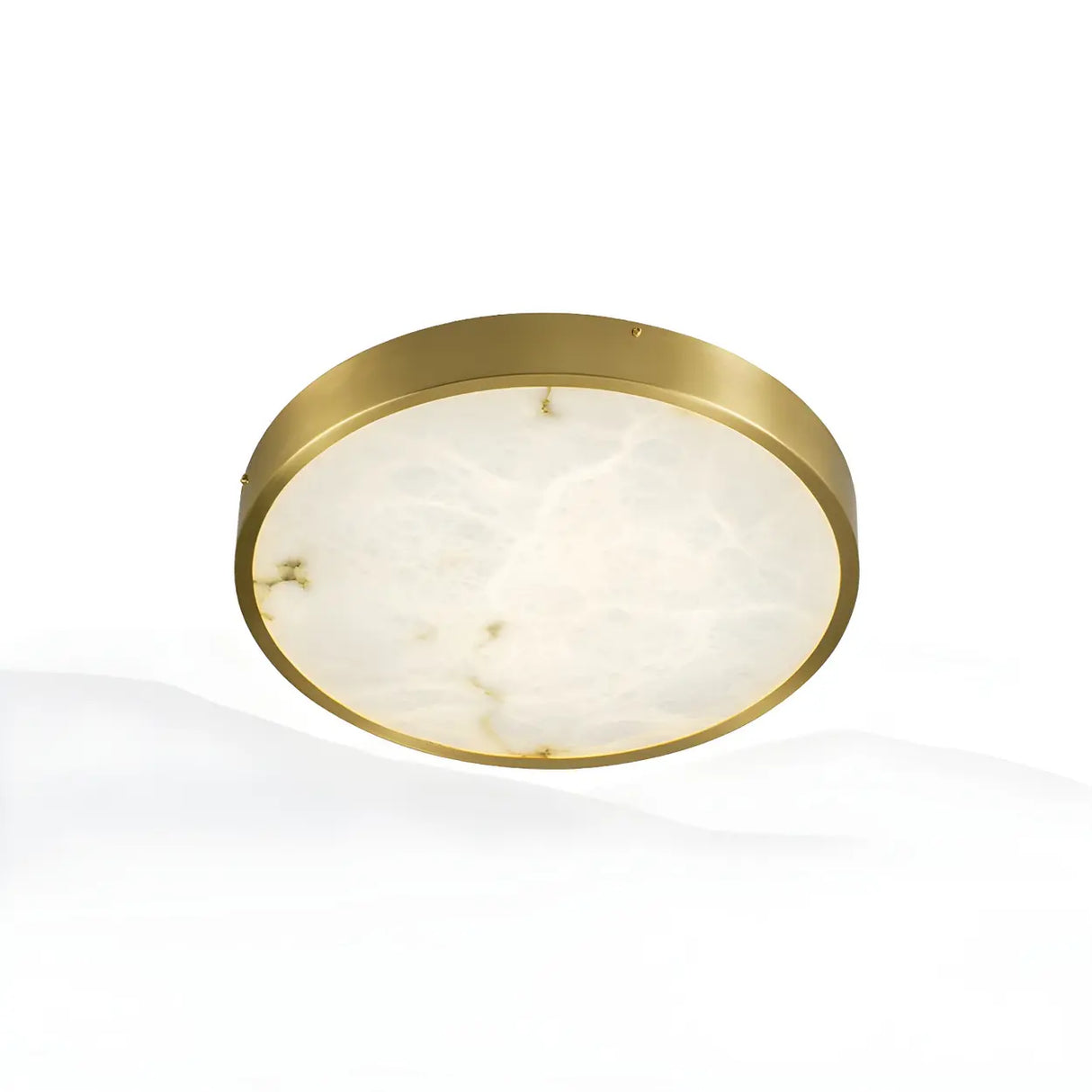 Postmodern Round Alabaster LED Flush Mount Ceiling Light Image - 3