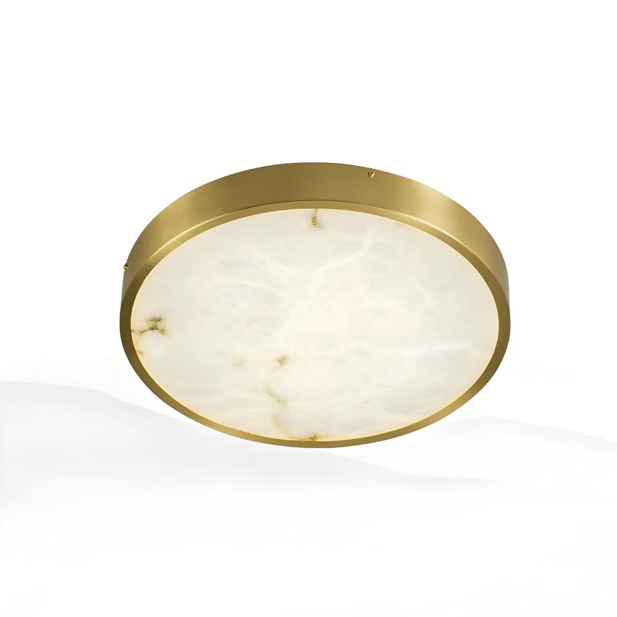 Postmodern Round Alabaster LED Flush Mount Ceiling Light Image - 5