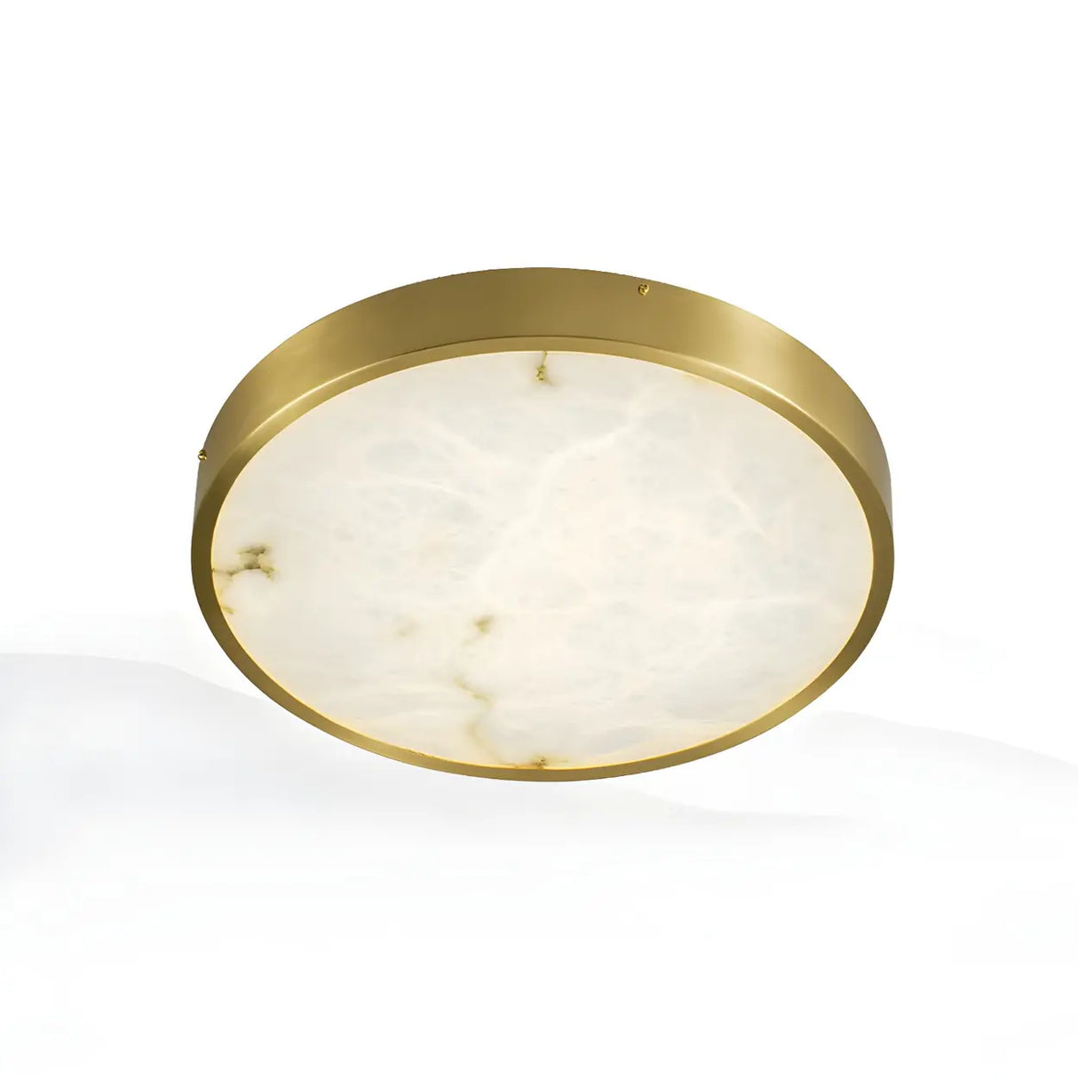 Postmodern Round Alabaster LED Flush Mount Ceiling Light Image - 7