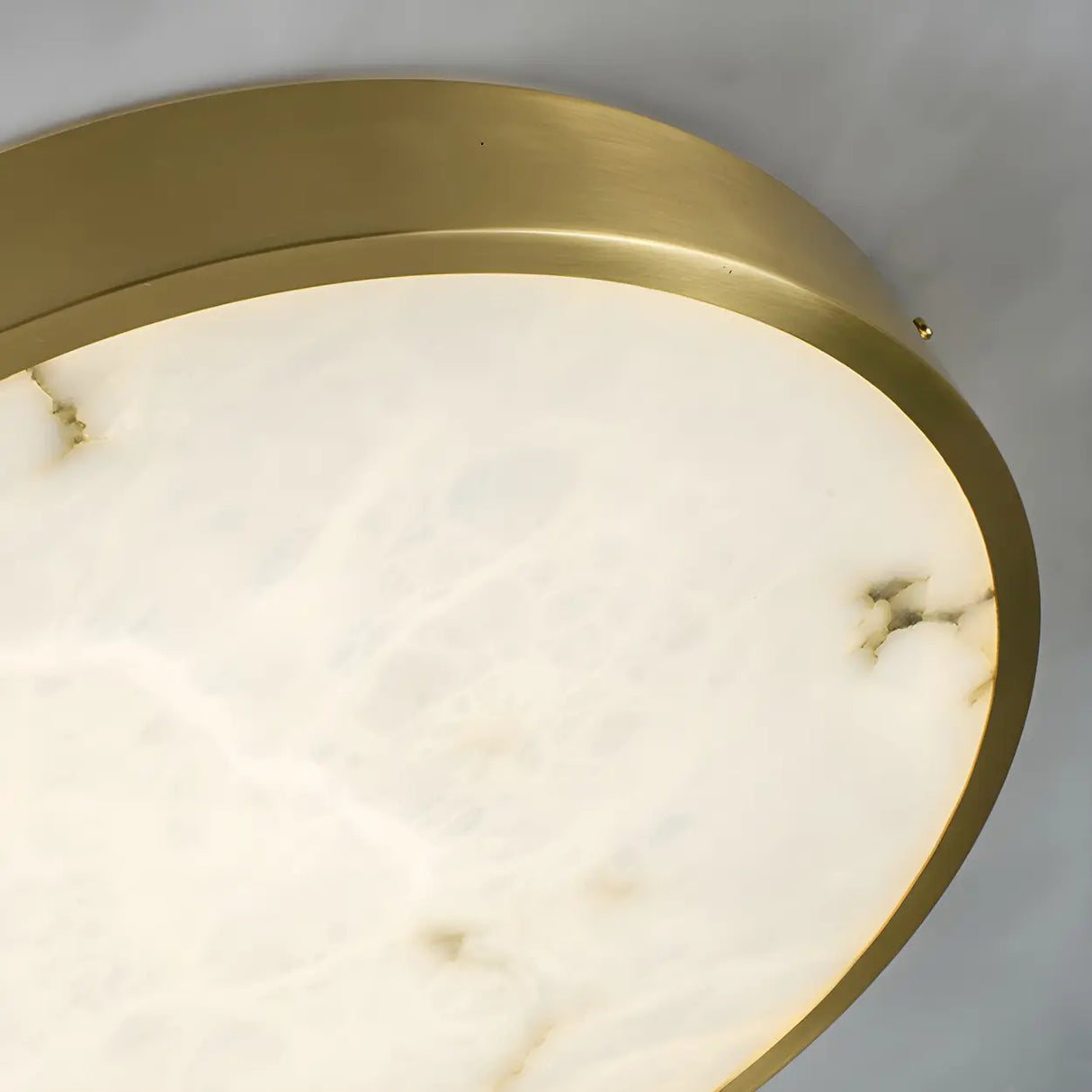 Postmodern Round Alabaster LED Flush Mount Ceiling Light Image - 9