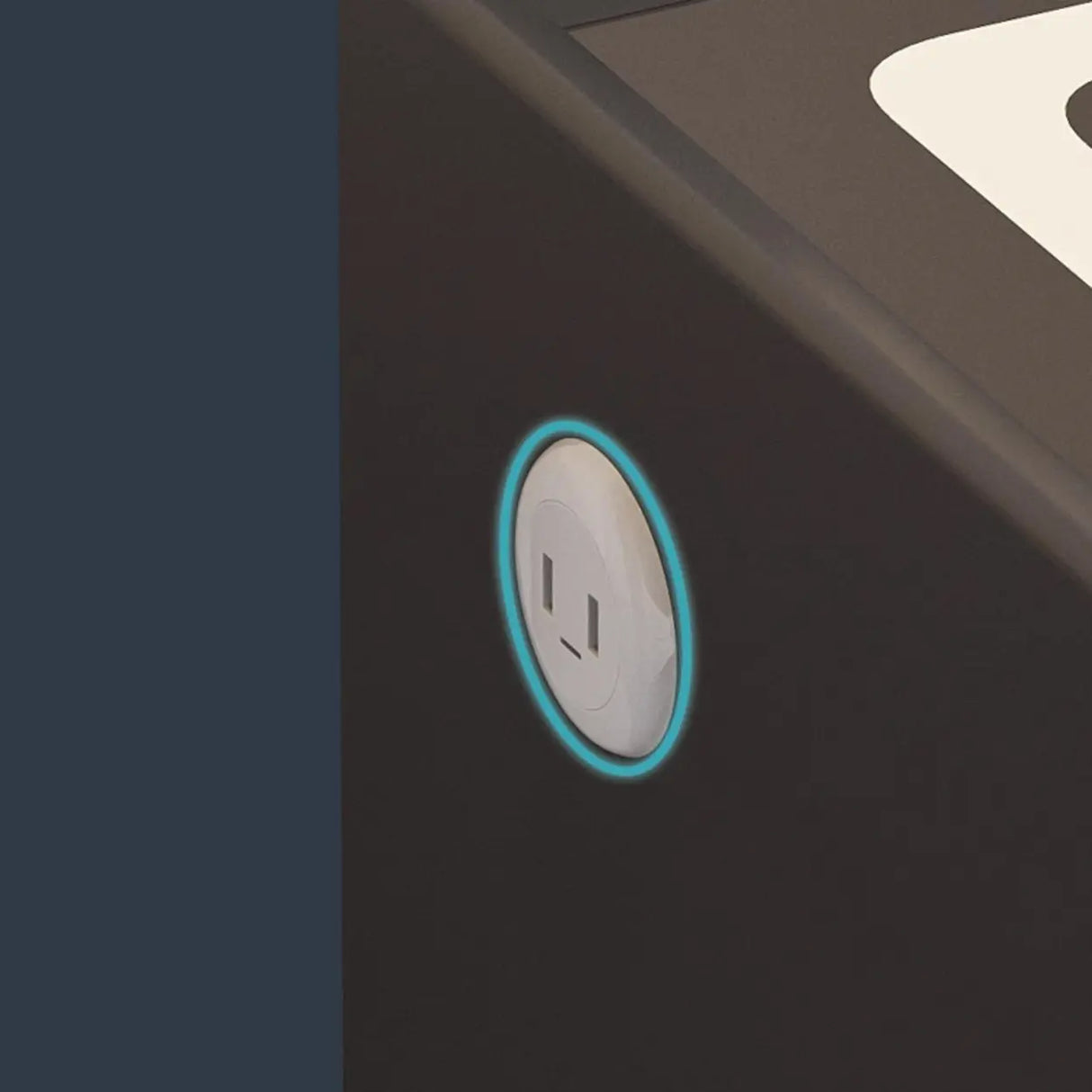 Practical Rectangular Leather Dark Gray Charging Nightstand Image - 6