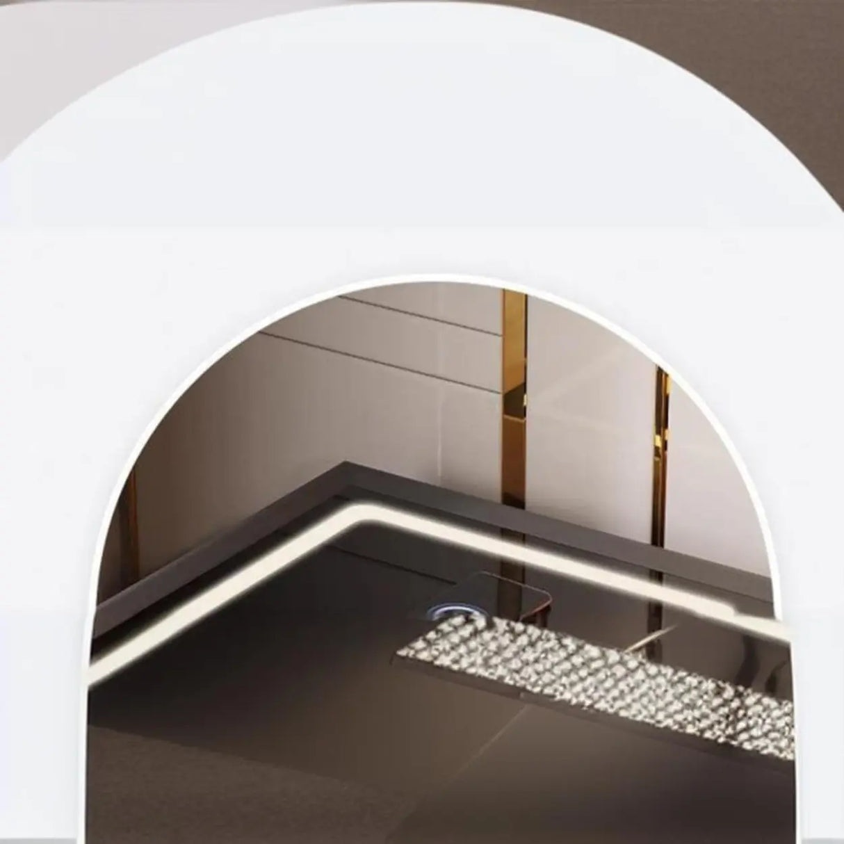 Practical Rectangular Leather Dark Gray Charging Nightstand Image - 8