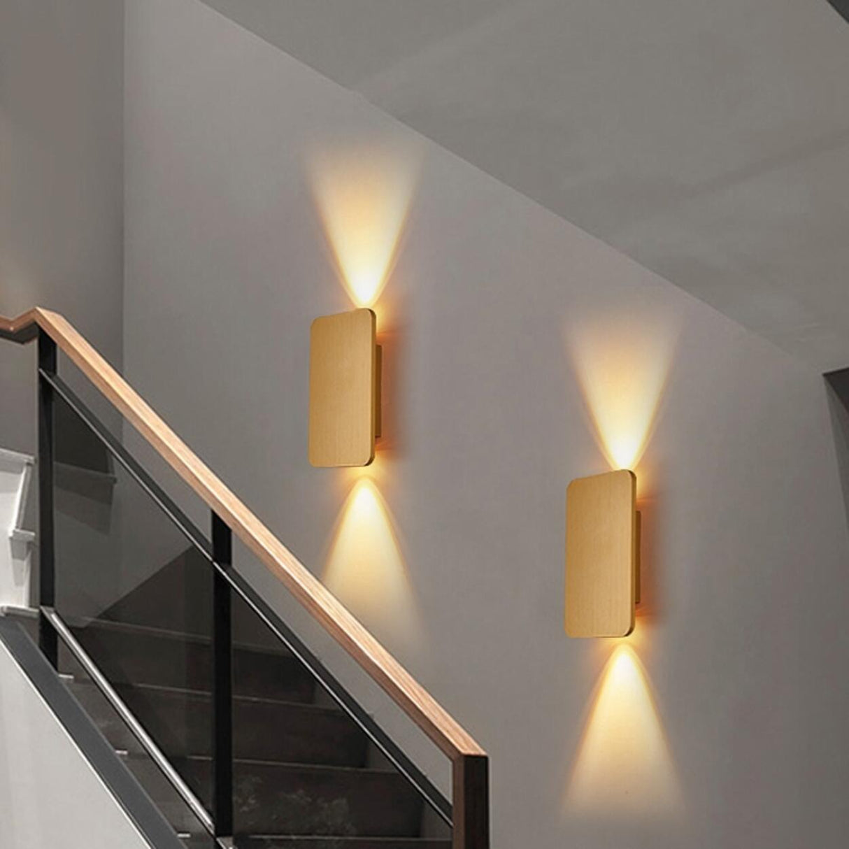 Quadruple Light Beams Rectangular Up Down Wall Sconce Image - 6