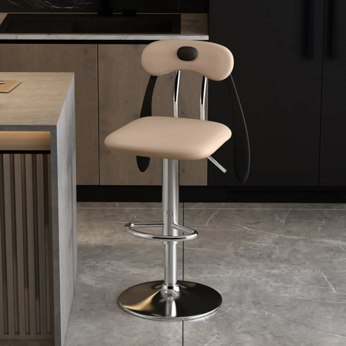 Rabbit Ears Square Leather Adjustable Swivel Bar Stool Image - 16
