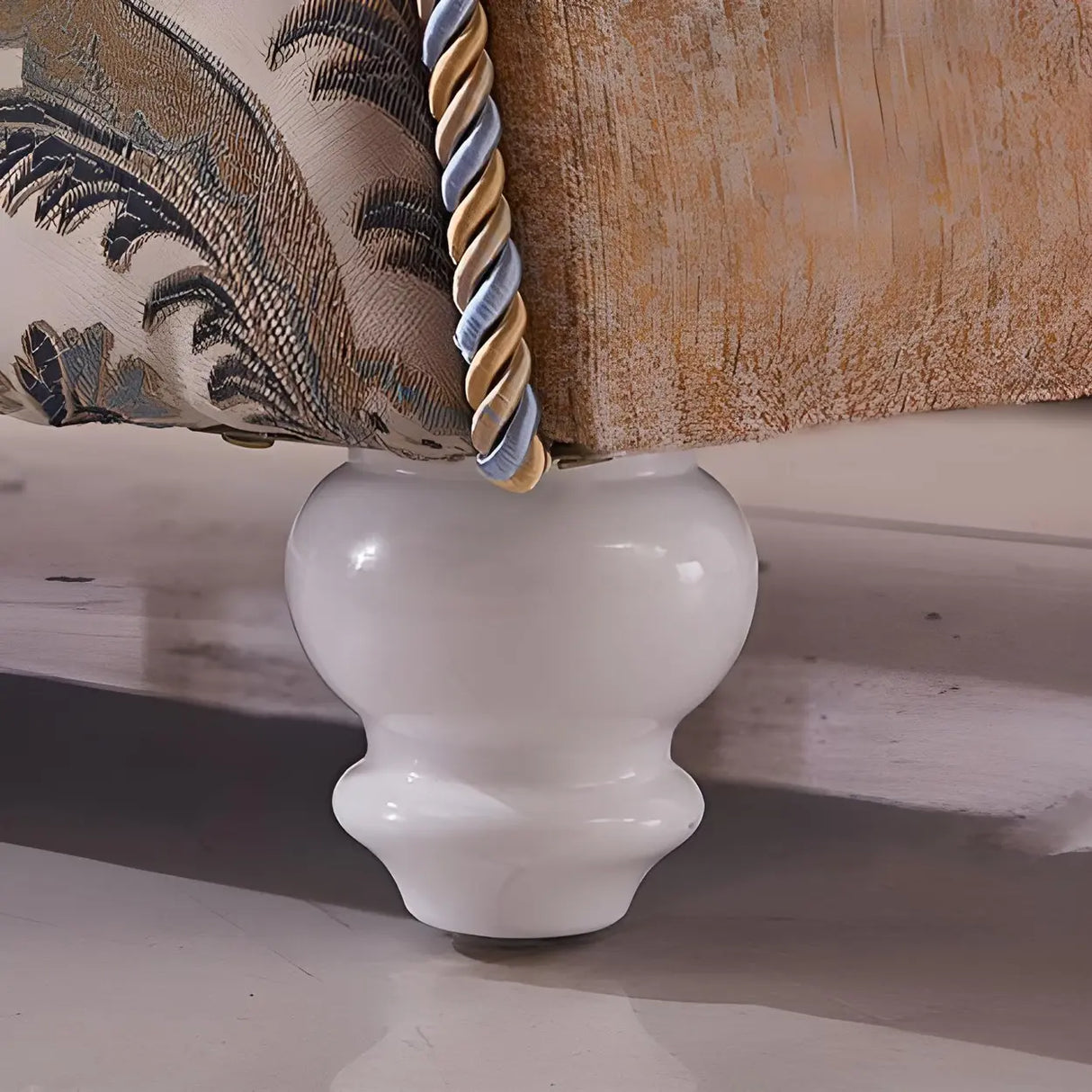 Reclining Beige Large Curved Fabric Chaise Lounge Sofa Image - 11