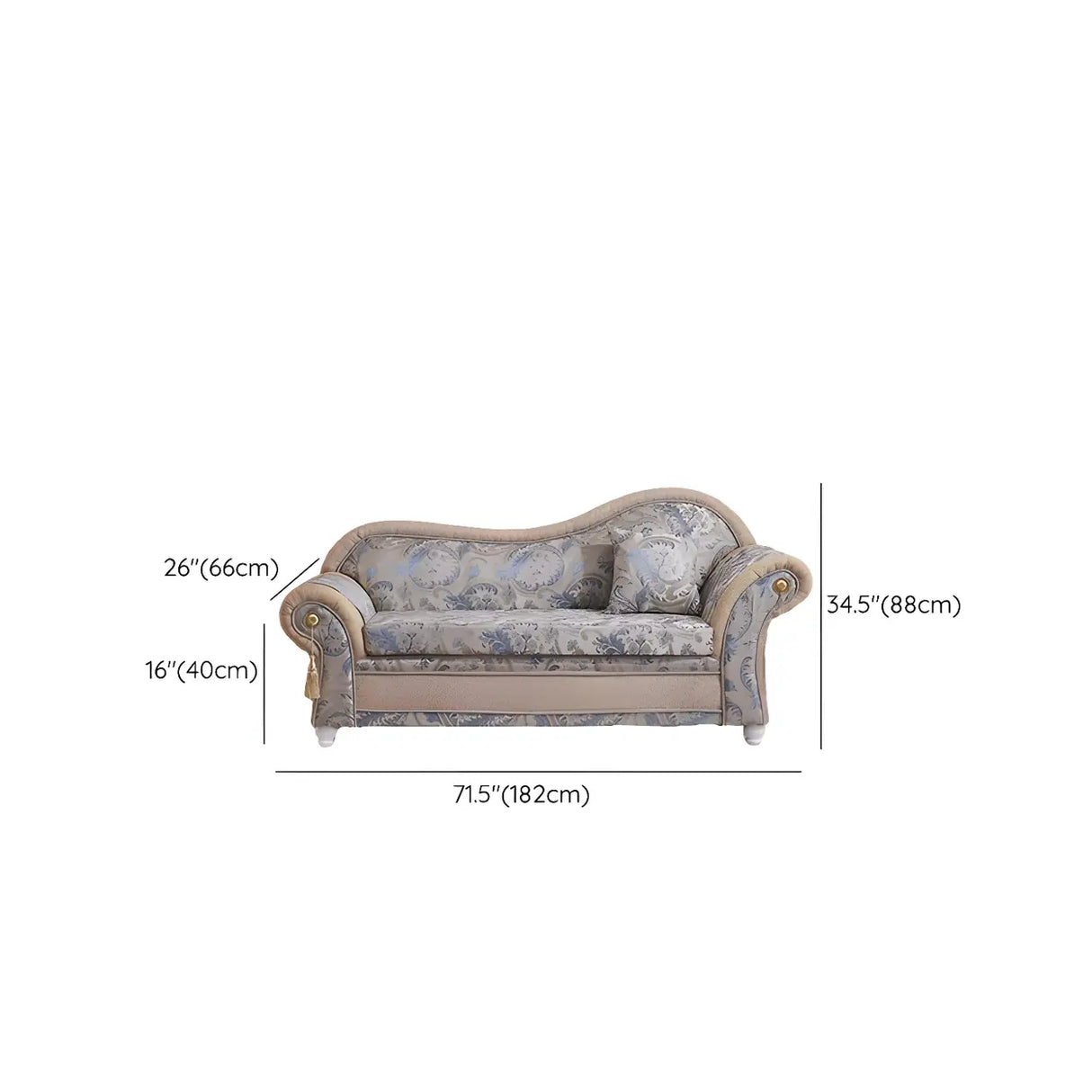 Reclining Beige Large Curved Fabric Chaise Lounge Sofa Image - 15