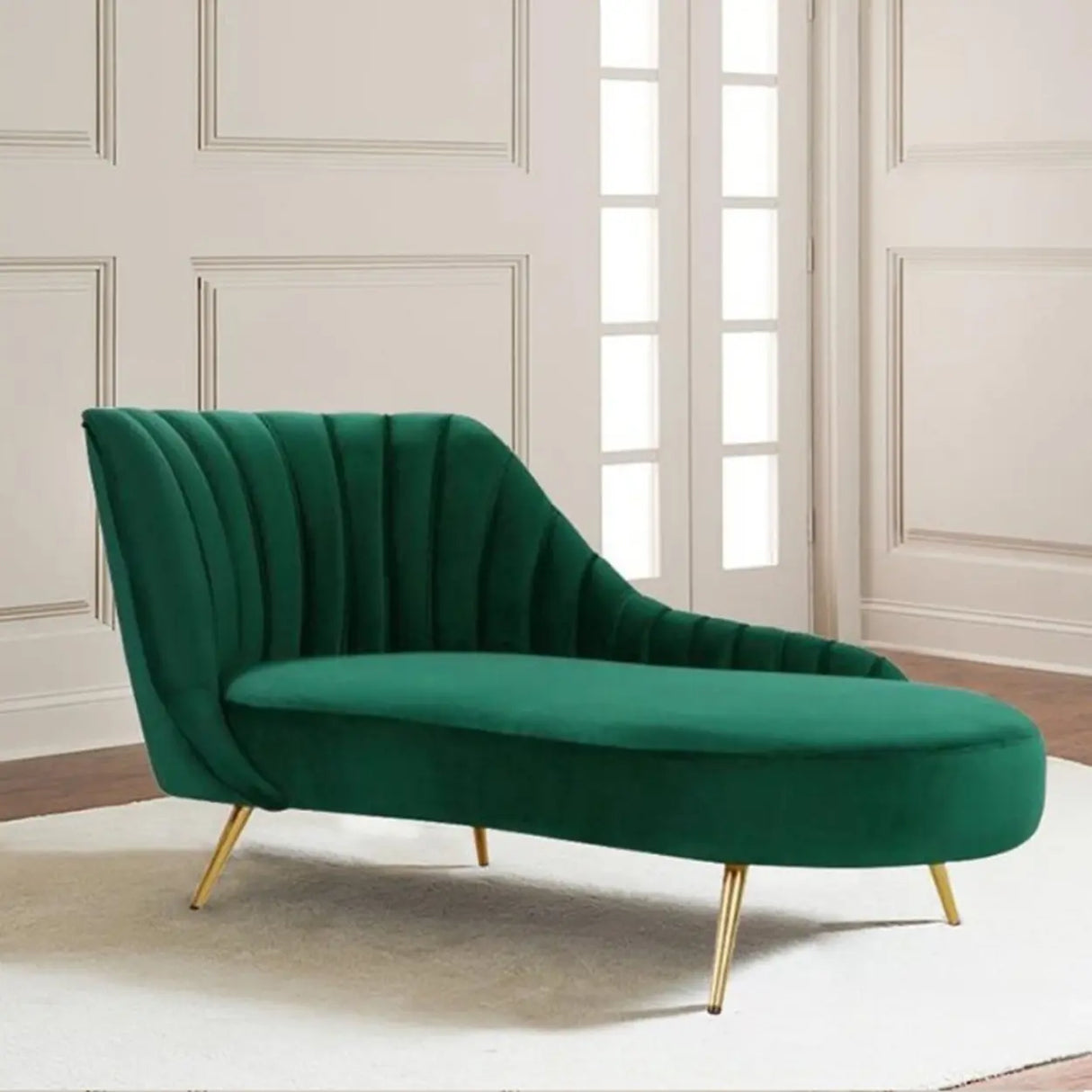 Reclining Upholstered Velvet Free Standing Chaise Lounge Image - 3