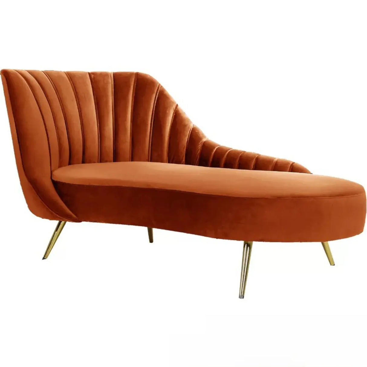 Reclining Upholstered Velvet Free Standing Chaise Lounge Image - 5