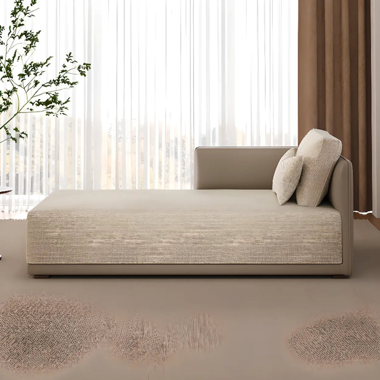 Rectangle Fabric Removable Cushions Reclining Chaise Lounge Image - 1