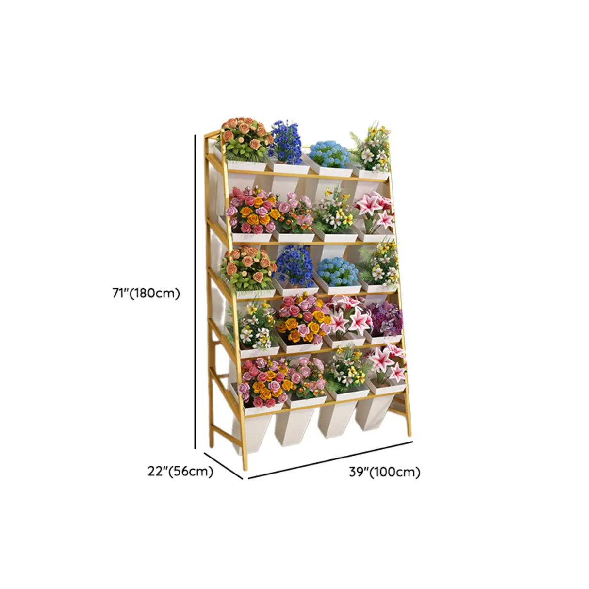 Rectangle Iron Gold Floor Storage Pot Plant Stand Black Image - 12