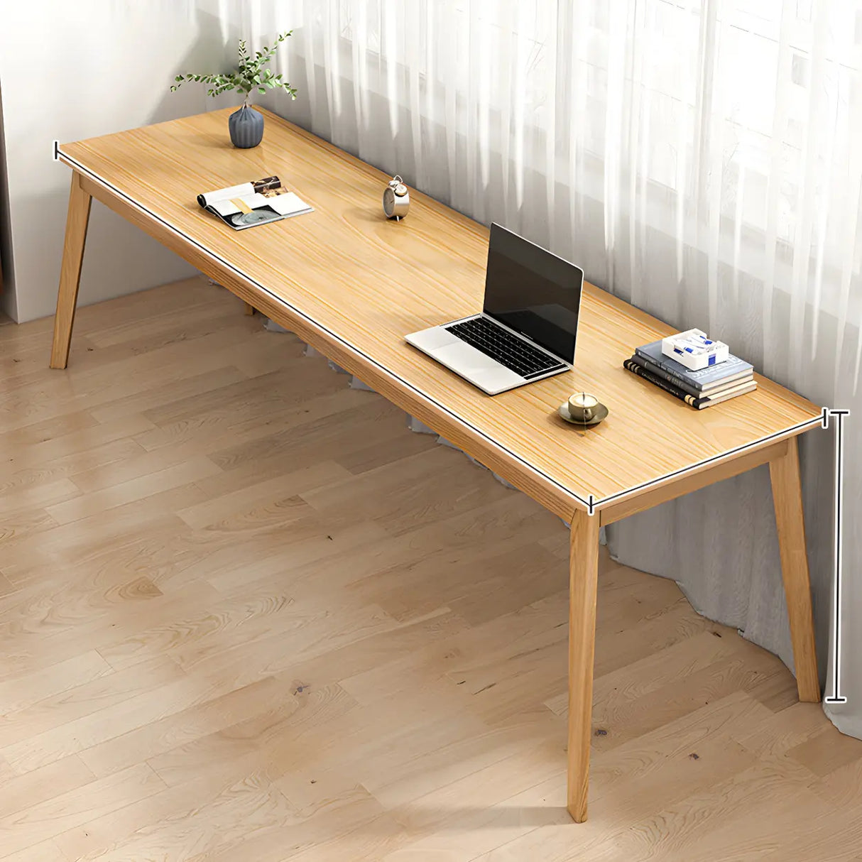 Rectangle Manufactured Wood Two-Person Writing Desk Image - 3