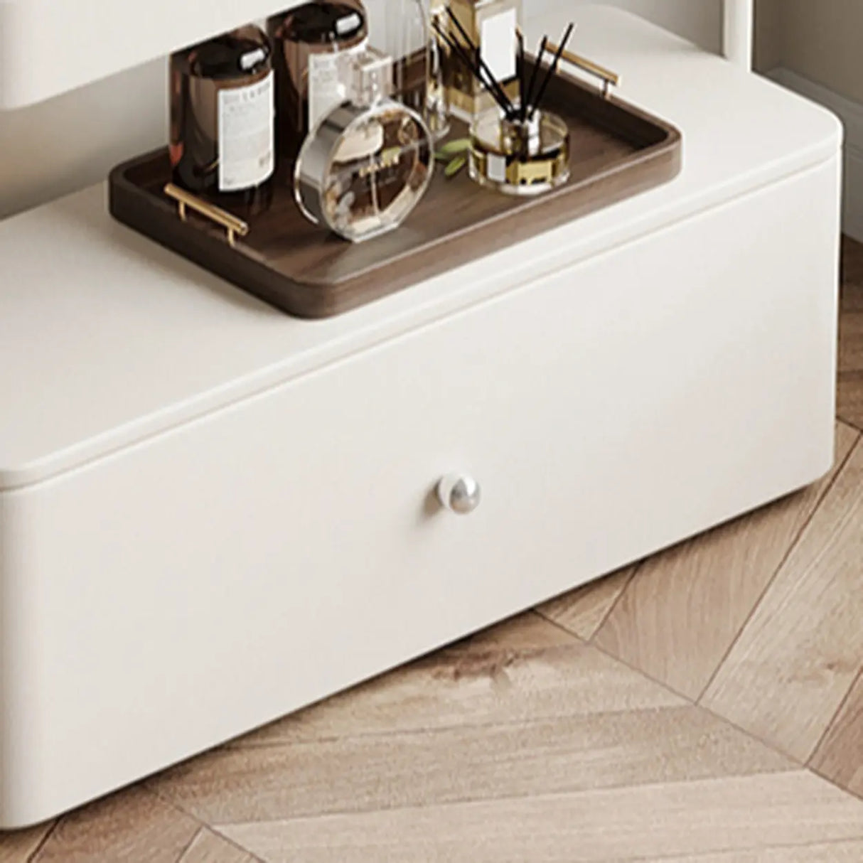 Rectangle Metal Bedroom Off-White Drawers Shelves Coat Rack Image - 9