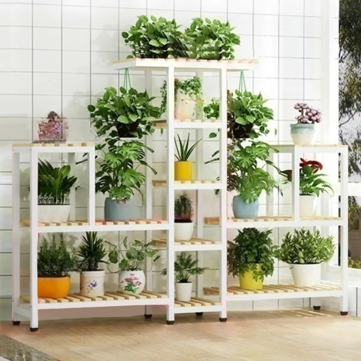 Rectangle Metal Indoor Large Crate Plant Stand Brown Image - 13