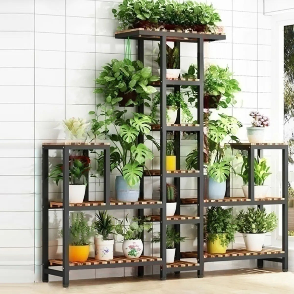 Rectangle Metal Indoor Large Crate Plant Stand Brown Image - 16