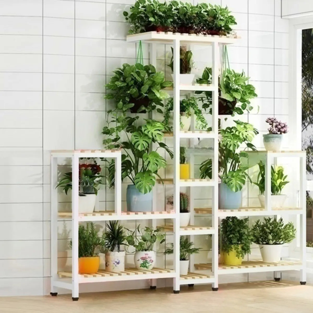 Rectangle Metal Indoor Large Crate Plant Stand Brown Image - 17