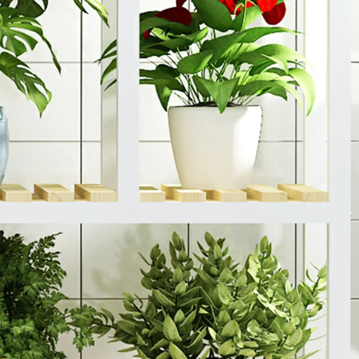 Rectangle Metal Indoor Large Crate Plant Stand Brown Image - 18