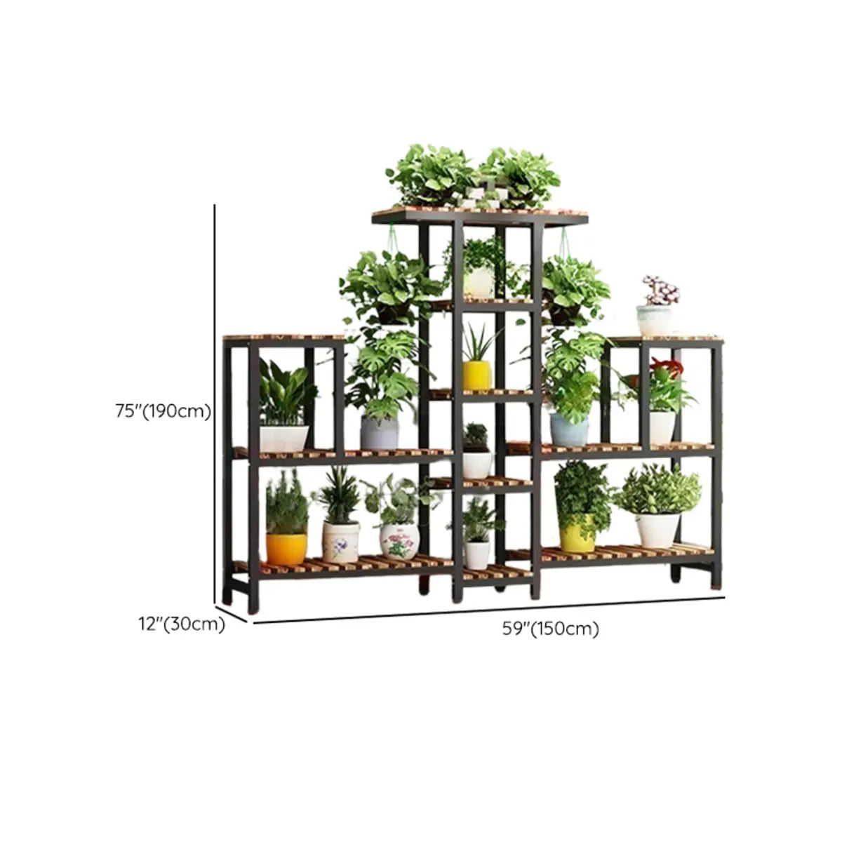 Rectangle Metal Indoor Large Crate Plant Stand Brown Image - 30