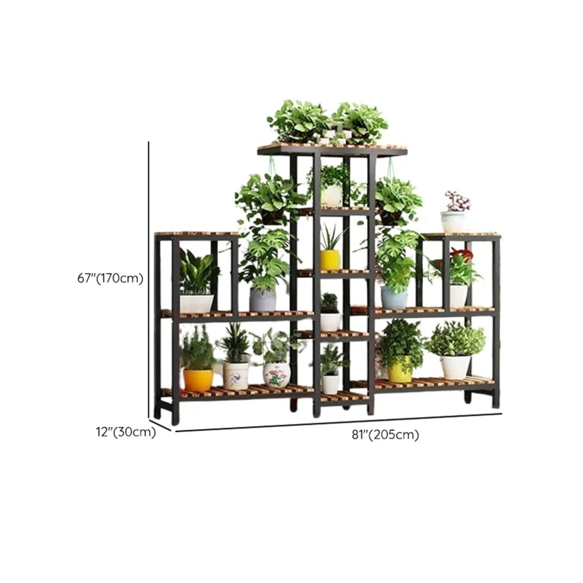 Rectangle Metal Indoor Large Crate Plant Stand Brown Image - 32