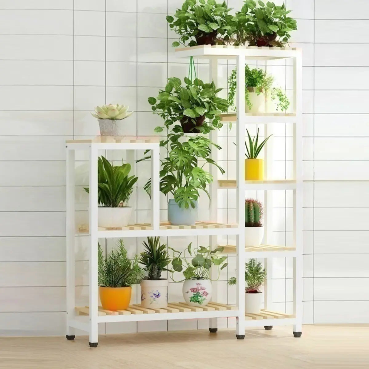 Rectangle Metal Indoor Large Crate Plant Stand Brown Image - 7