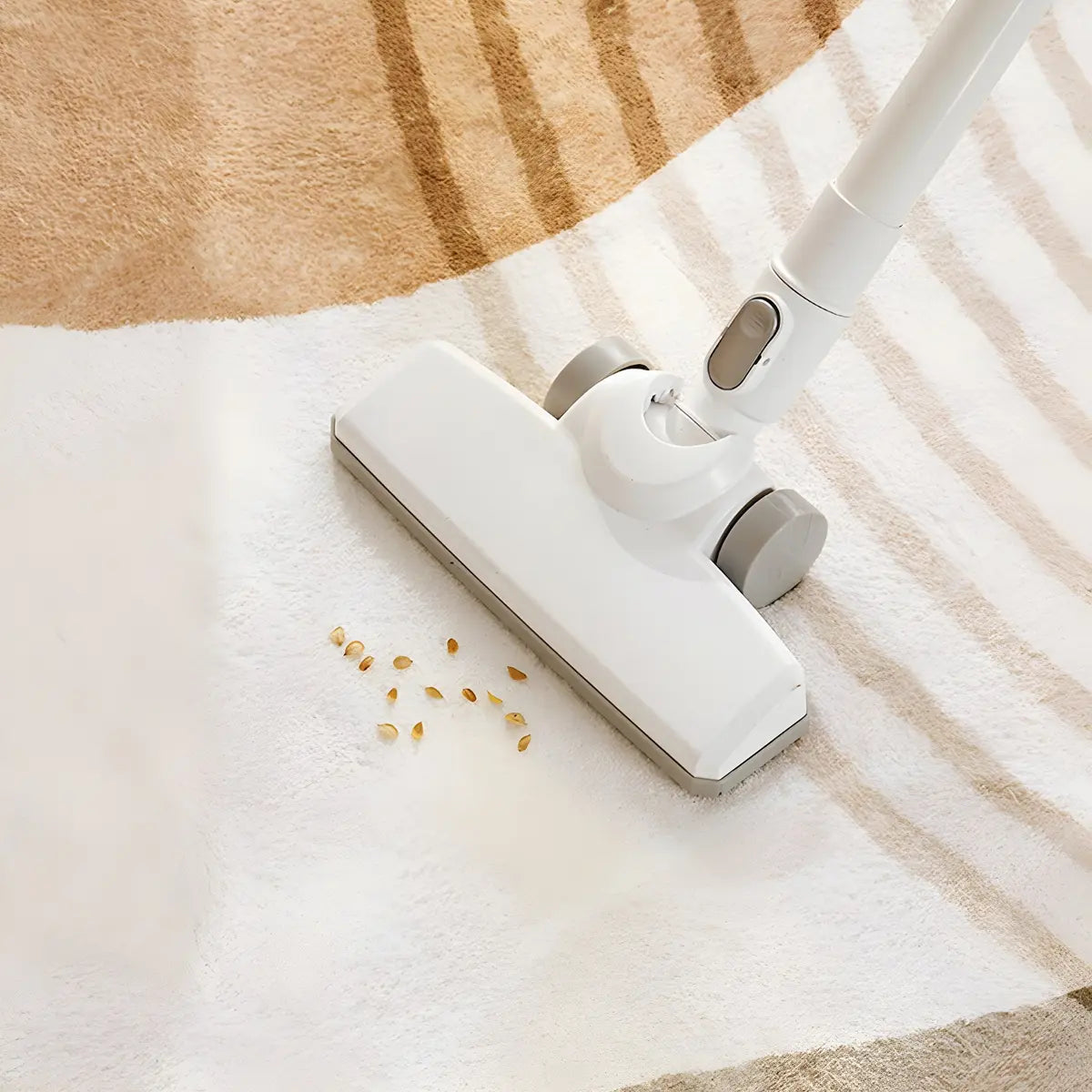 Rectangle Modern Abstract Polyester Camel Area Rug Image - 11