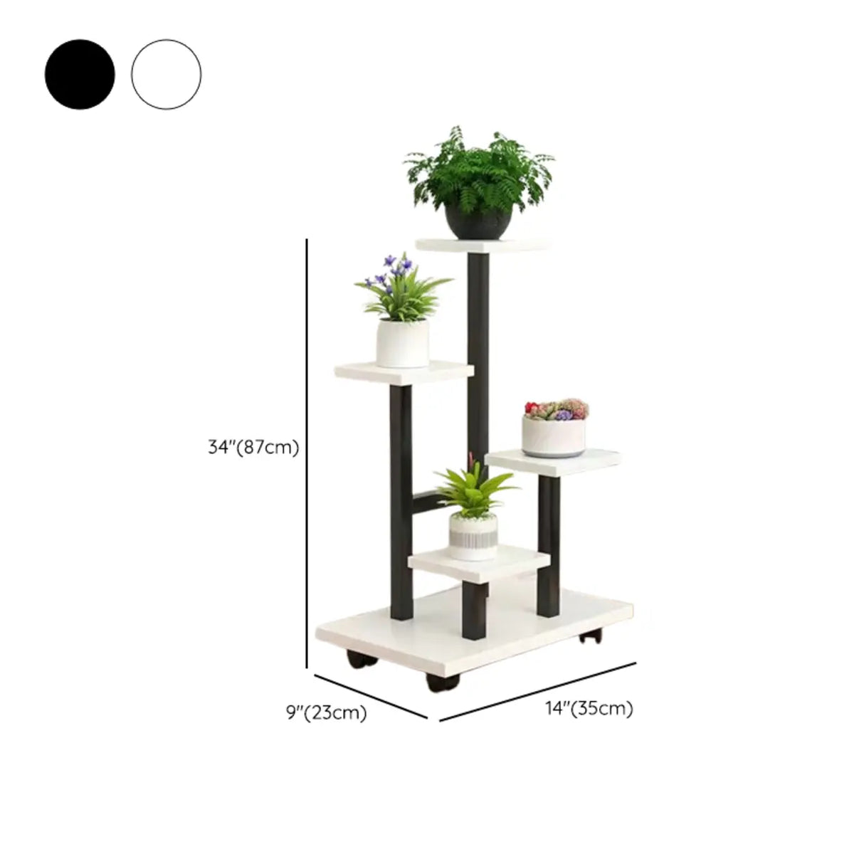 Rectangle Multi-Tier Wood Floor Tray Plant Stand White Image - 10