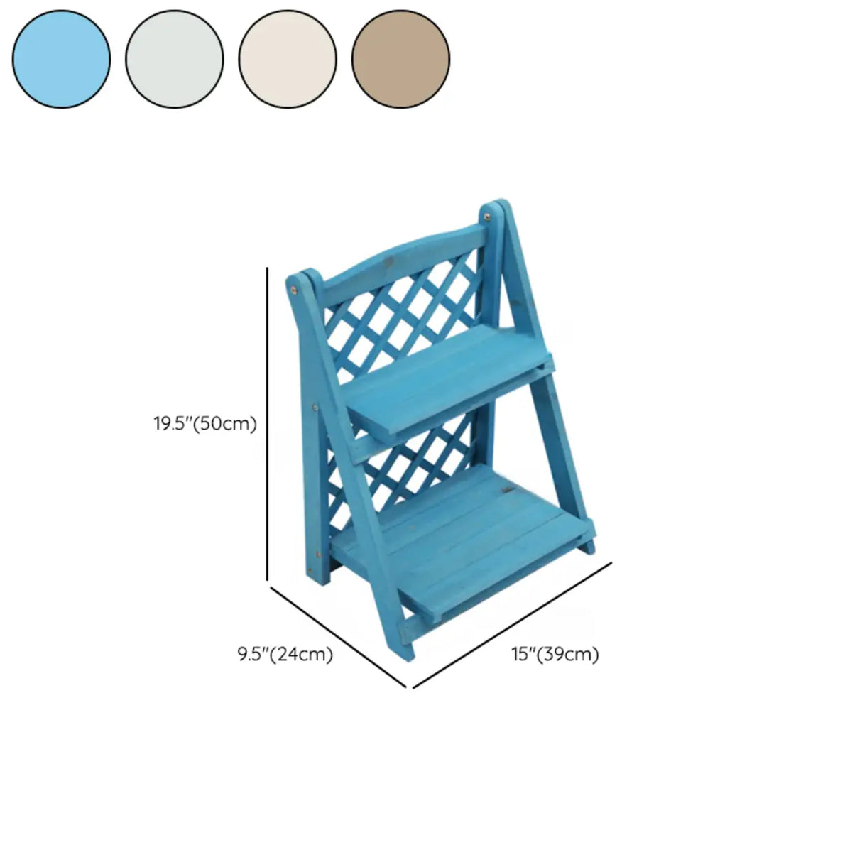 Rectangle Wood 2 Tier Countertop Plant Stand Green