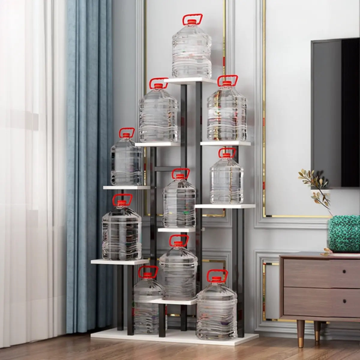 Rectangle Wood Floor Multi-Tiers Storage Plant Stand Image - 6