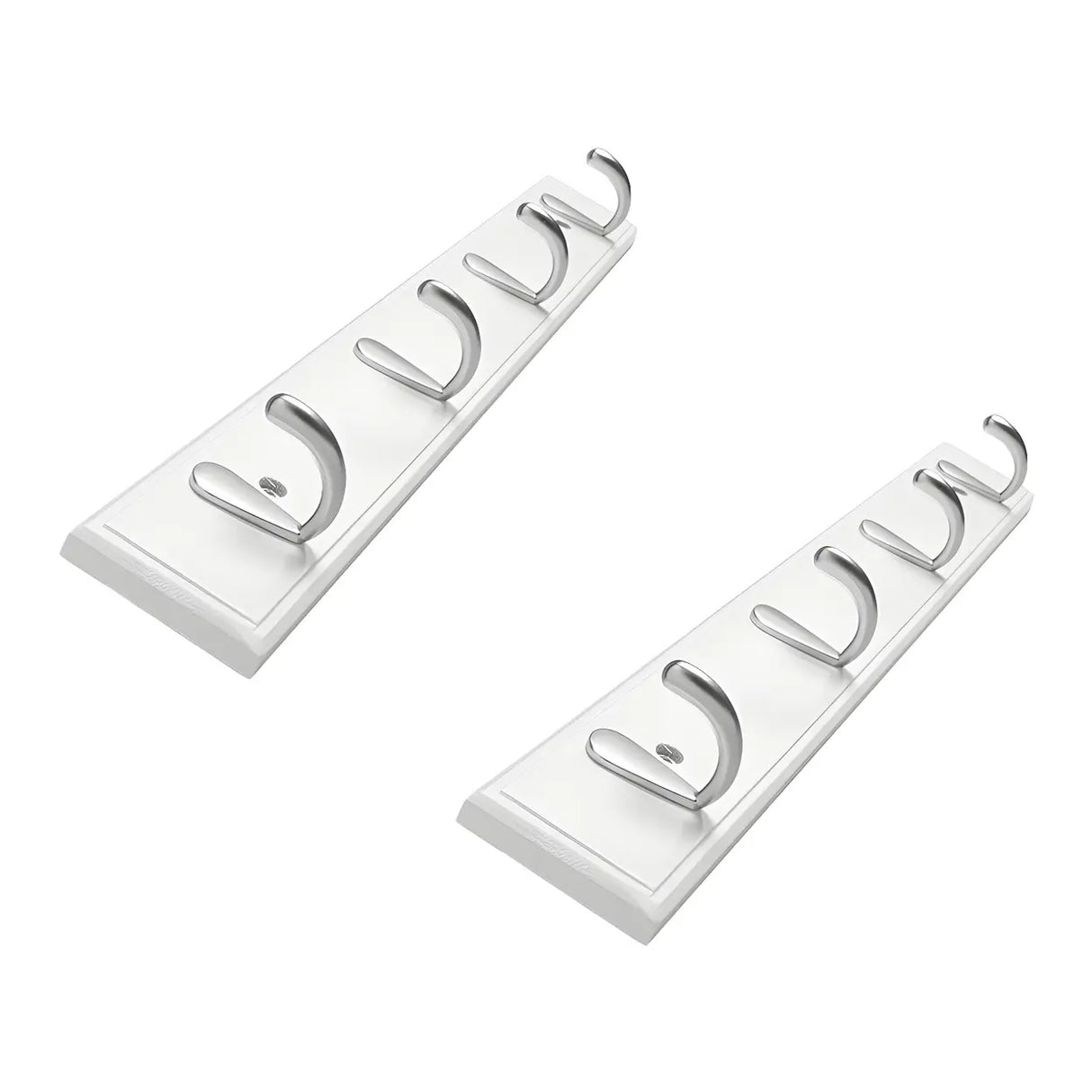 Rectangular Bamboo Wood Wall-Mounted Coat Rack with Hooks Image - 10