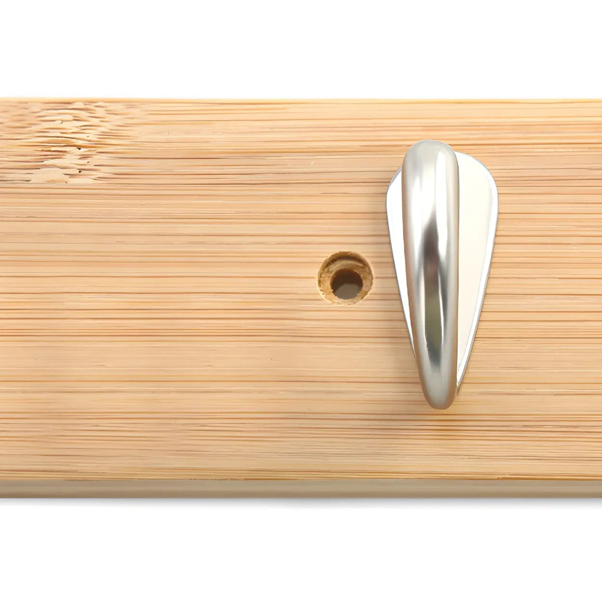 Rectangular Bamboo Wood Wall-Mounted Coat Rack with Hooks Image - 15