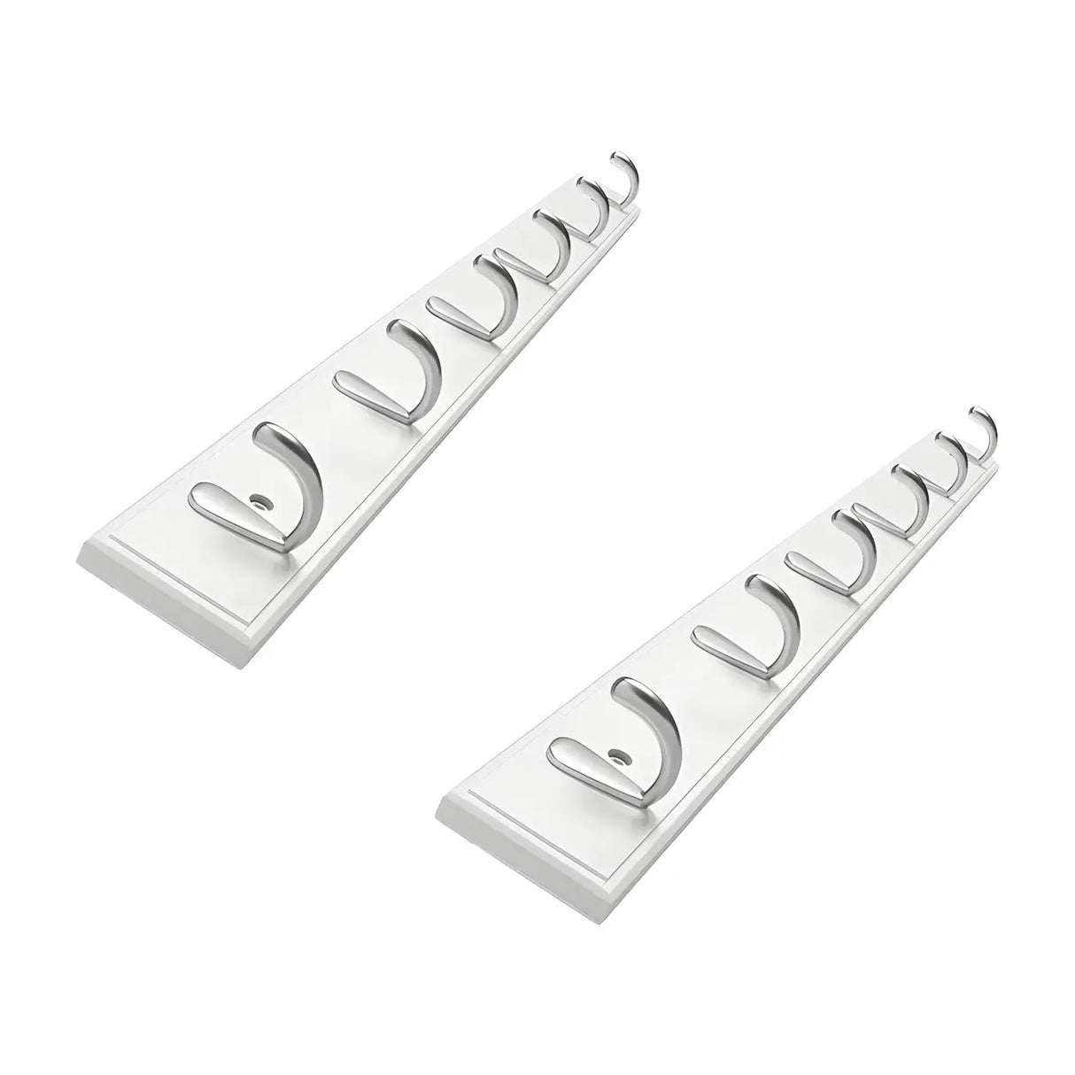 Rectangular Bamboo Wood Wall-Mounted Coat Rack with Hooks Image - 22