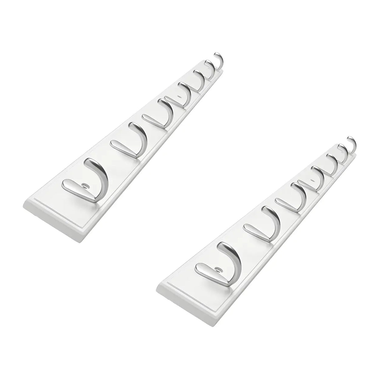 Rectangular Bamboo Wood Wall-Mounted Coat Rack with Hooks Image - 27