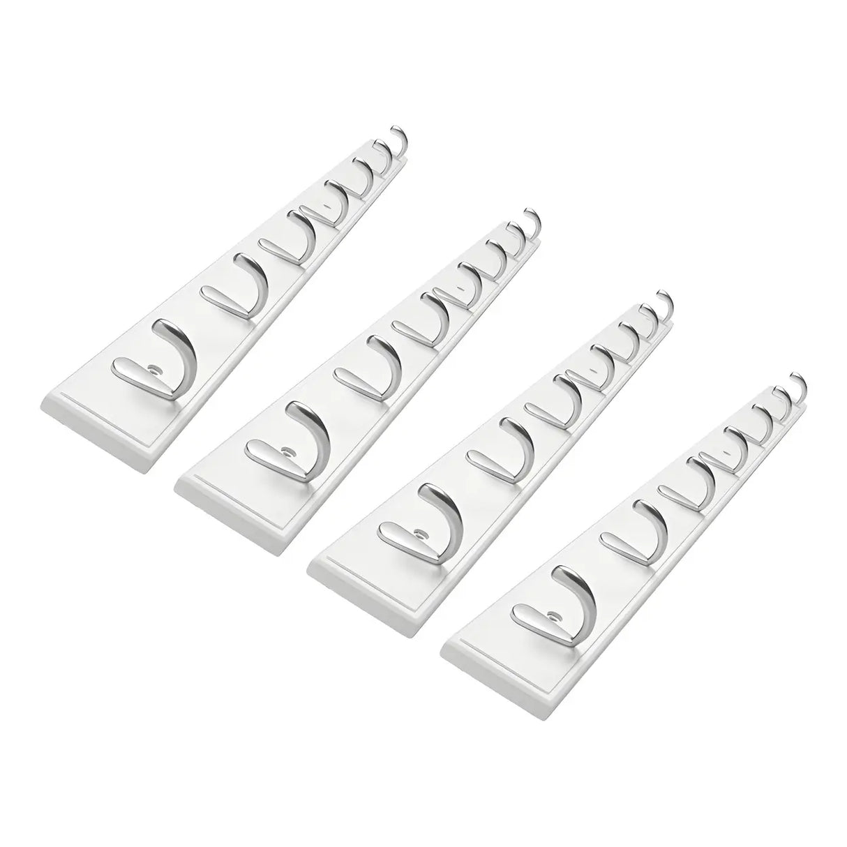 Rectangular Bamboo Wood Wall-Mounted Coat Rack with Hooks Image - 29