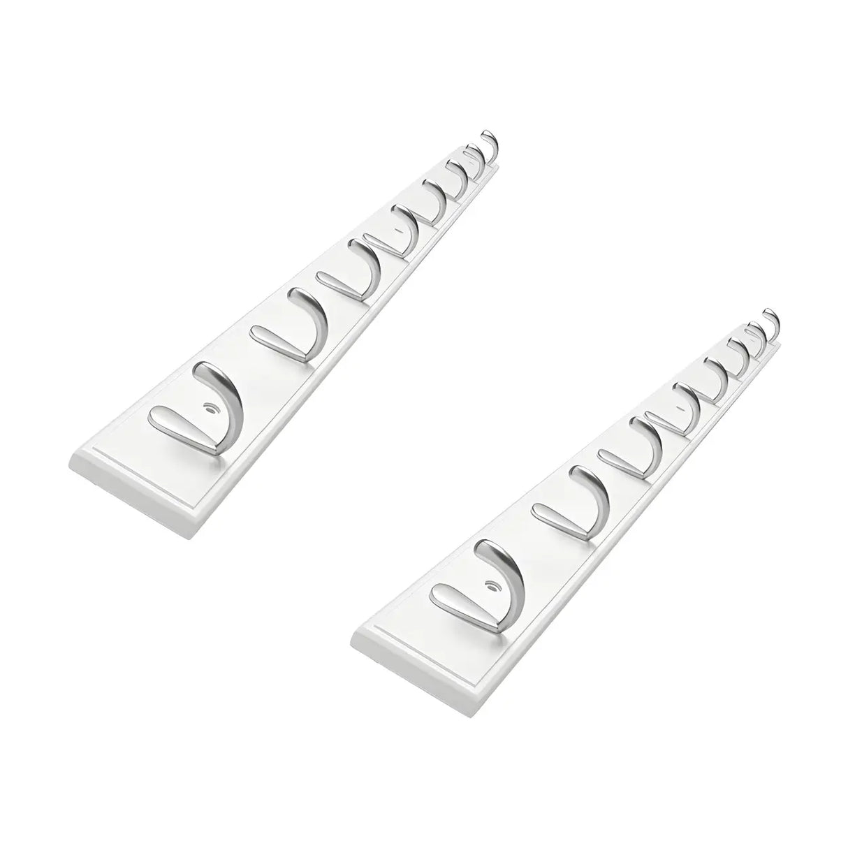 Rectangular Bamboo Wood Wall-Mounted Coat Rack with Hooks Image - 32