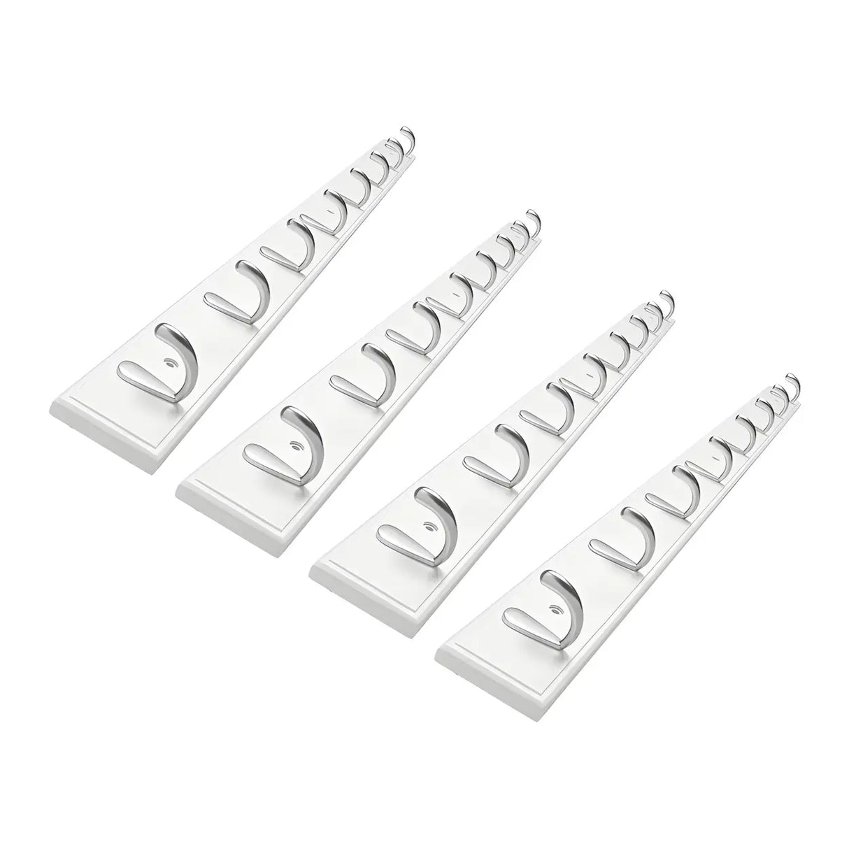 Rectangular Bamboo Wood Wall-Mounted Coat Rack with Hooks Image - 33