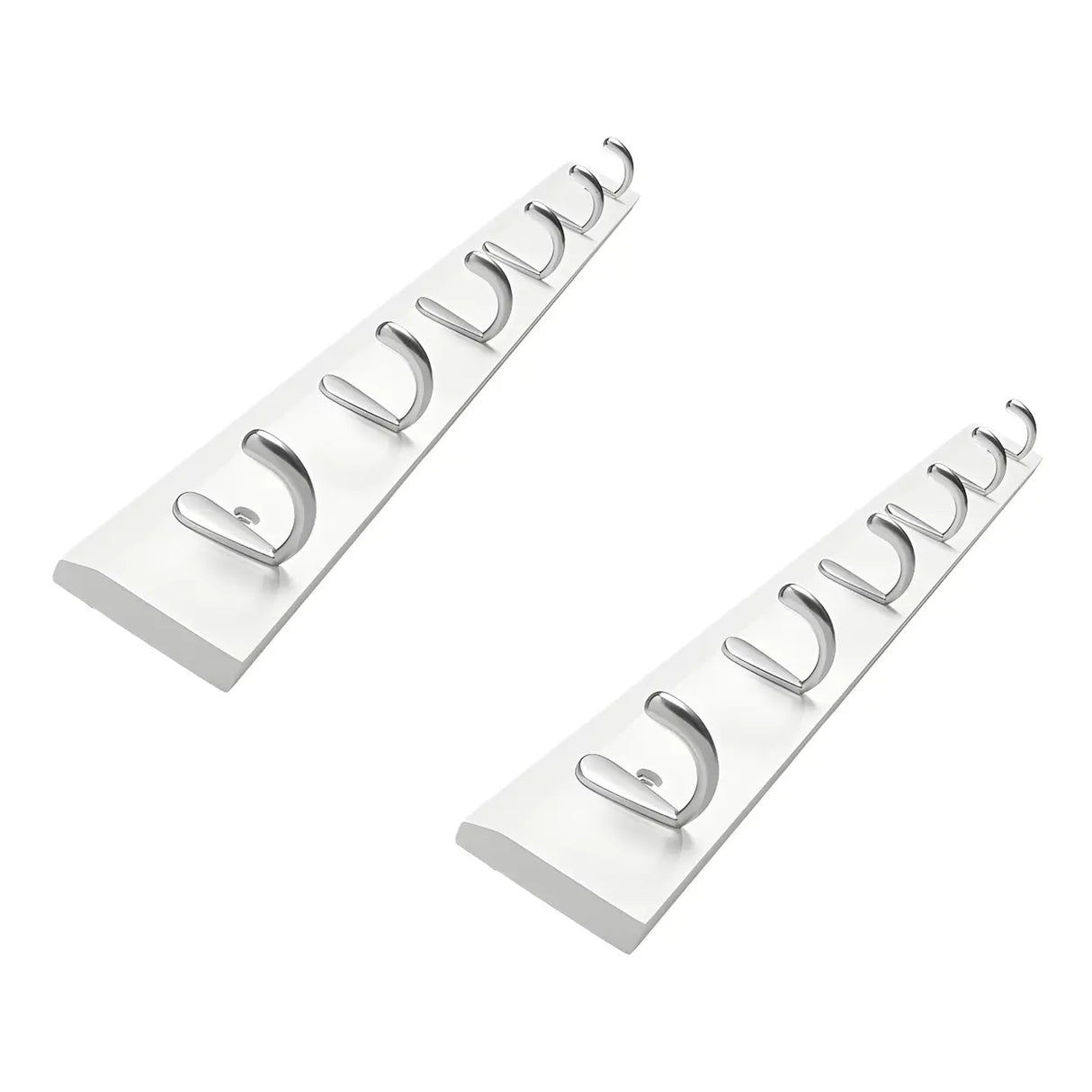 Rectangular Bamboo Wood Wall-Mounted Coat Rack with Hooks Image - 35