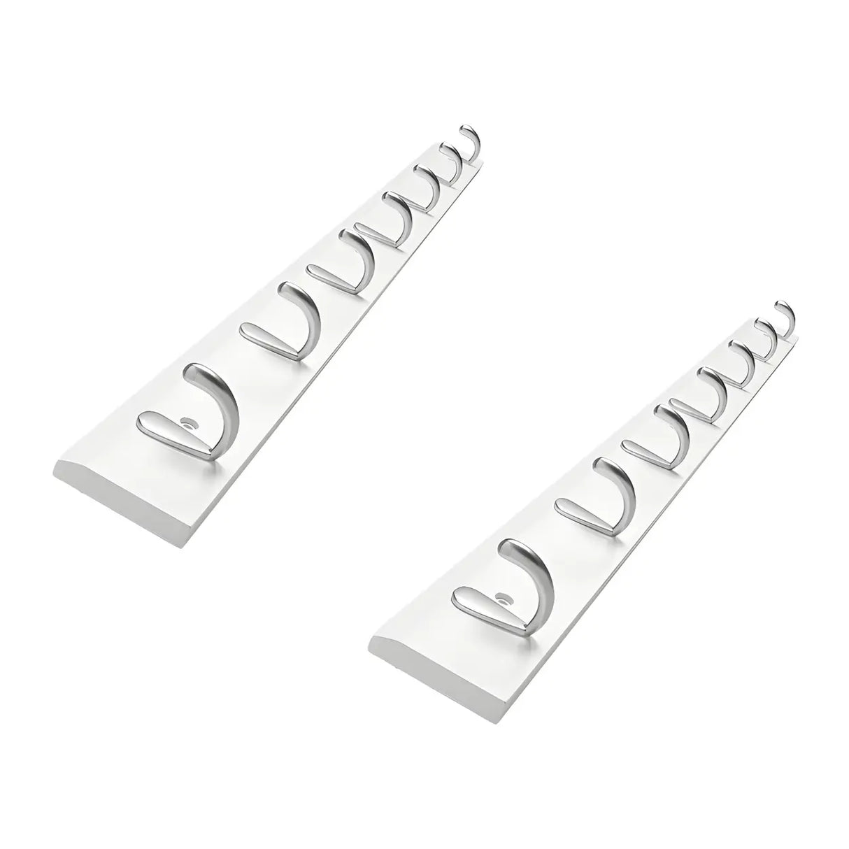 Rectangular Bamboo Wood Wall-Mounted Coat Rack with Hooks Image - 38