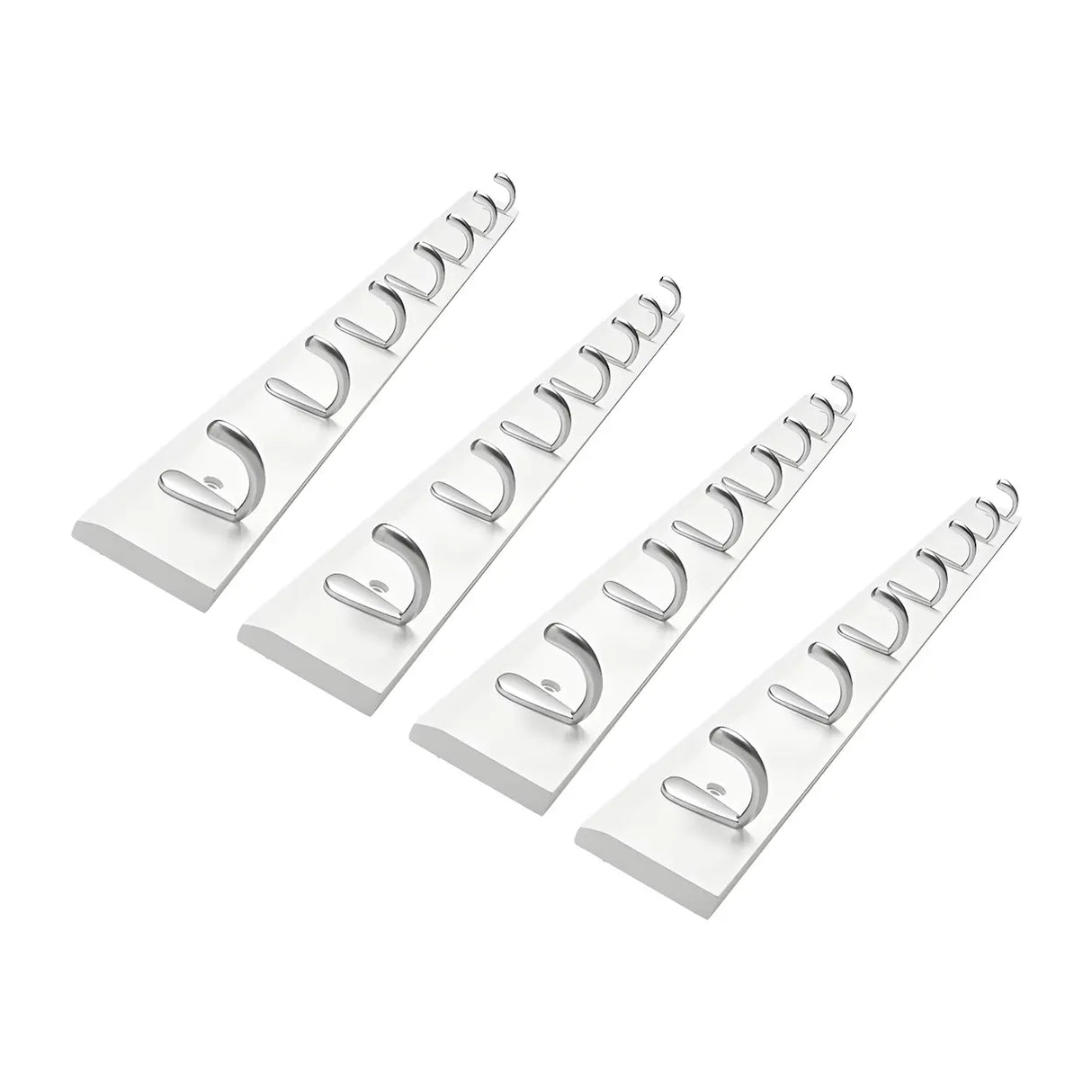 Rectangular Bamboo Wood Wall-Mounted Coat Rack with Hooks Image - 39