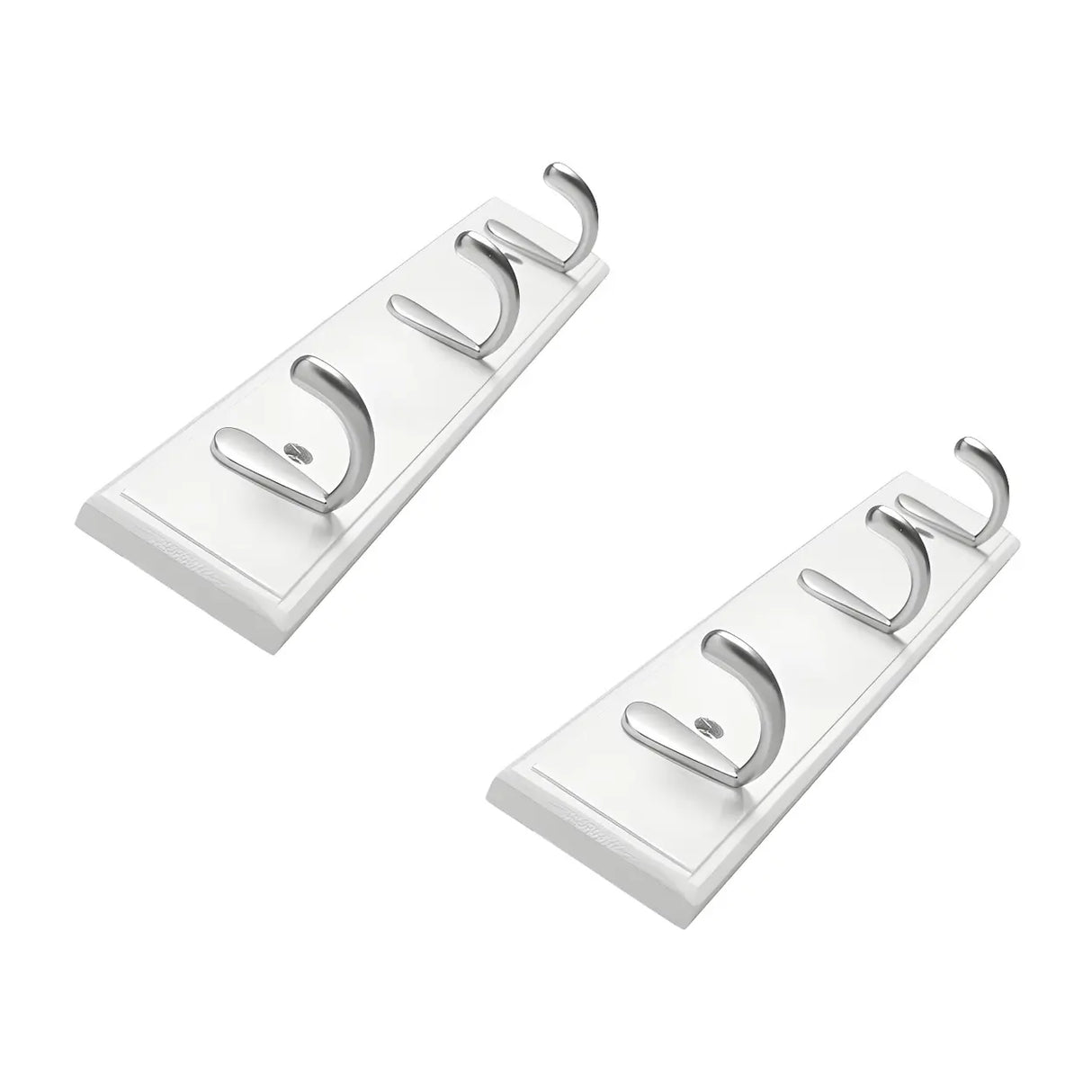 Rectangular Bamboo Wood Wall-Mounted Coat Rack with Hooks Image - 3