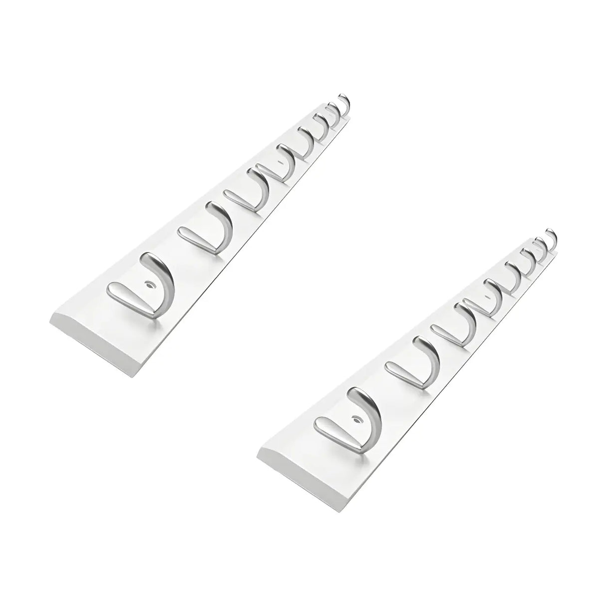 Rectangular Bamboo Wood Wall-Mounted Coat Rack with Hooks Image - 41